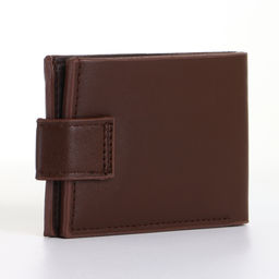 Портмоне мужское, на кнопке, коричневое