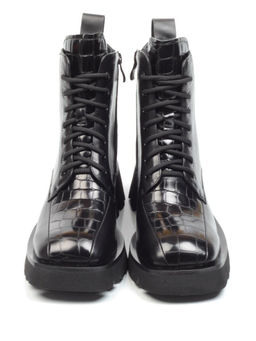 01-CG34-1 BLACK Ботинки демисезонные женские (натуральная кожа, байка)