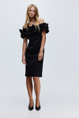 Vestido off-the-shoulder - H&m фото 2