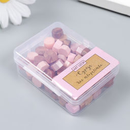 Сургуч в гранулах в коробочке «Восьмигранник», розовый вечер, 30 г, 2.4×5.5×7 см