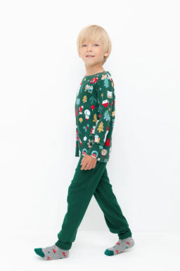 К 1552/тем.зеленый,новогоднее ассорти пижама д/дет яс - Crockid фото 8