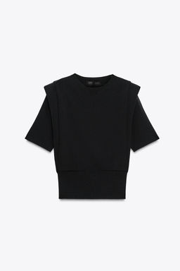 KNIT TOP WITH SHOULDER PADS - Zara фото 13