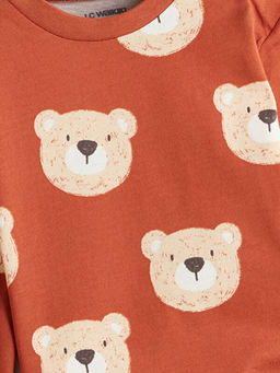 Bask?l? Erkek Bebek Ti??rt ve Pantolon 2li