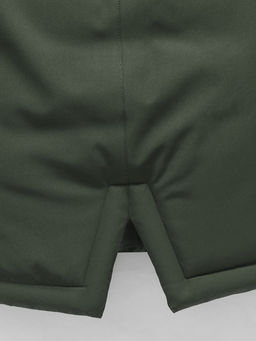 Парка зимняя подростковая для девочки с капюшоном и мехом темно-зеленого цвета 9536TZ - Valianly фото 13