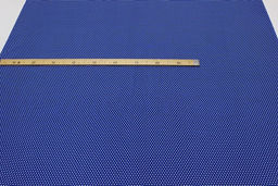 Штапель Белый горох (3мм) цв.т.василек, ш.1.43м, вискоза-100%, 90гр/м.кв - Купава фото 2