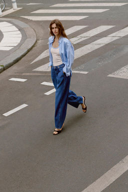 JEANS Z1975 LOOSE FIT TIRO ALTO CORCHETES / Azul medio