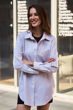 Рубашка оверсайз в полоску хлопковая