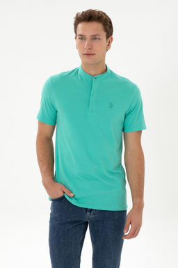 Erkek Regular Fit Hakim Yaka Mint Ti__rt