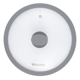 51224 WERNER Крышка стеклянная GRIGIO 24 см с силиконовым ободом. Цвет: серый. Материал: закаленное стекло, силикон, нерж. сталь.