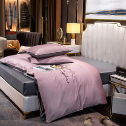 КПБ Mency однотонный с вышивкой MENO017 2 спальный