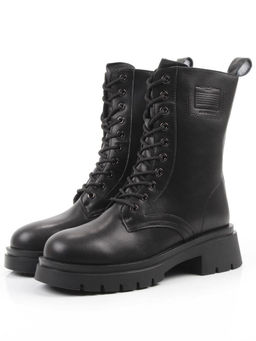 04-PAX86-1Z BLACK Ботинки зимние женские (натуральная кожа, 100% шерсть)
