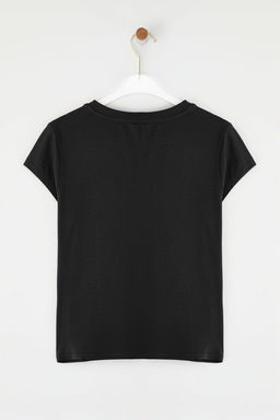 Trendyolmilla Siyah Yumusak Bambu Icerikli Vucudu Saran Bisiklet Yaka Esnek Orme Bluz TWOSS25BZ00530  фото 6