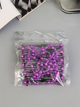 Зажим для волос «Сетка», бусины, 9.5 см, сиреневый