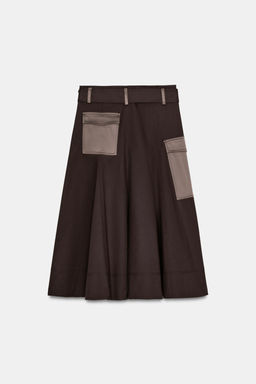 CARGO MIDI SKIRT WITH BELT - Zara фото 15