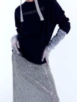 Юбка женская серебристая с пайетками серебро 152798 - Mark formelle фото 6