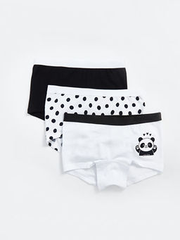 Bask?l? K?z ?ocuk Boxer 3l?