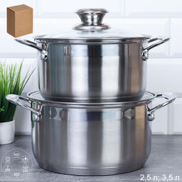 Кастрюля 4 предмета 2,5л,3,5л Квинта / FGLR-2.5-3.5/уп 1/индукция/ гофрокороб - Галеонтрейд фото 6