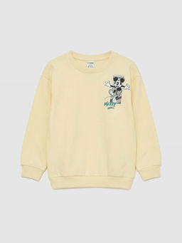 Mickey Mouse Bask?l? Erkek ?ocuk Kal?n Sweatshirt