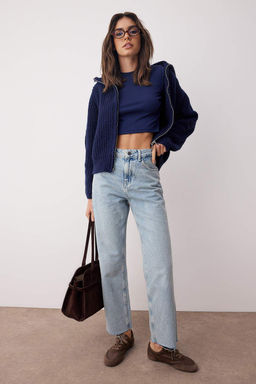 Ac?k Mavi Yuksek Bel Straight Jeans TWOAW26JE00182