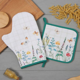 Набор кух. Этель Полевые цветы варежка-прихватка 20х28см, прихватка 19х19см,100% хл