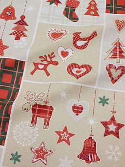 Рогожка Новогодние открытки, ш.1.5м, хлопок-100%, 170гр/м.кв
