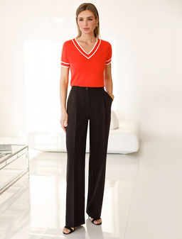 VILATTE / Брюки-палаццо из эластичной поливискозы  фото 4