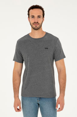 Футболка мужская U.S. Polo Assn из хлопка антрацитового меланжа