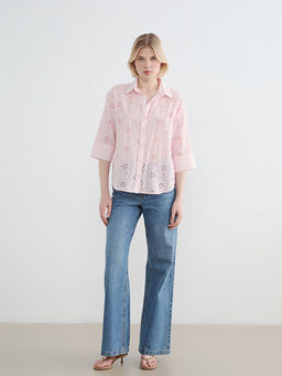 Ajurlu Oversize Kad?n G?mlek