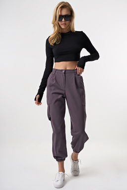 Брюки карго из хлопка графитовые