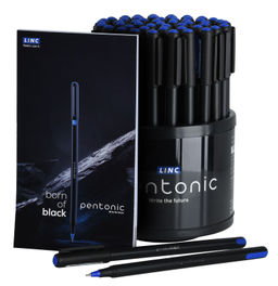 Ручка шариковая Linc PENTONIC синяя 0,7 мм, черный круглый корпус, игольчатый наконечник