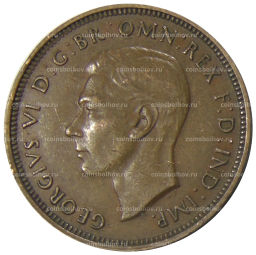 Монета 1/2 пенни 1938 года Австралия