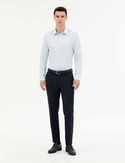 A__k Mavi Slim Fit Uzun Kollu G_mlek