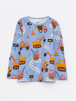 Bisiklet Yaka Uzun Kollu Bask?l? Pamuklu Erkek Bebek Pijama Tak?m - Waikiki фото 2