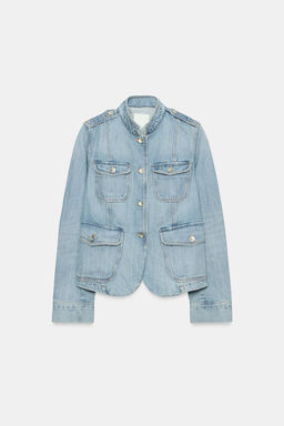 CAZADORA DENIM TRF BOLSILLOS / Azul - Zara фото 4