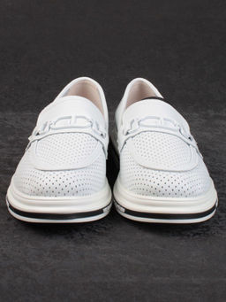 03-PDD170-1 WHITE Лоферы женские (натуральная кожа) - Фабричный китай фото 9