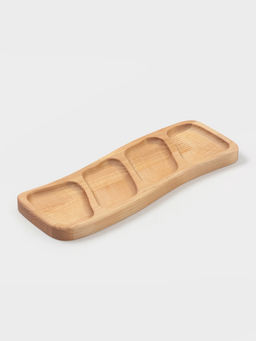 Менажница прямоугольная Доляна, 30×10×1.8 см, 4 секции, дерево берёза