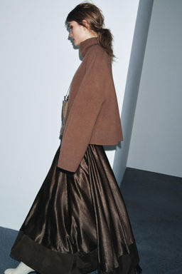 ZW COLLECTION LIMITED EDITION SATIN MIDI SKIRT - Zara фото 3