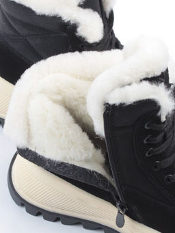 04-PAML05-1Z BLACK Ботинки зимние женские (натуральная замша, 100% шерсть, натуральный мех)