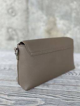 Женская кожаная сумка через плечо 8219 Серо-Бежевый - Sergio valentini фото 3