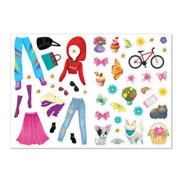 Наклейки Наряди куколку. Времена года, 12 стр.