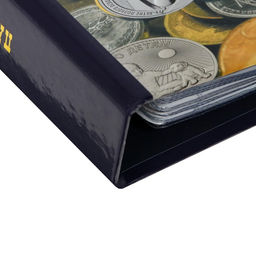 Альбом для монет на кольцах 225×265 мм, «Памятные монеты РФ», обложка ламинированный картон, 13 листов и 13 цветных картонных вставок