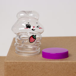 Цена за 20 шт. Основа для творчества и декора - баночка с крышкой Зайка, размер 6 ? 4 ? 4 см, цвета МИКС