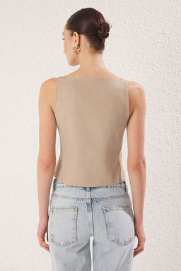 Trendyolmilla Vizon Slim Dokuma Yelek TWOSS25YE00076  фото 5