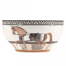 Конь Салатник фарфоровый 820мл, д15,2см, h7,9см, с деколью, отводка, молочный, Символ 2026 года (Китай) - Домашняя мода фото 2