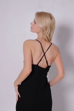 Платье чёрное на тонких бретелях - Martichelli фото 16