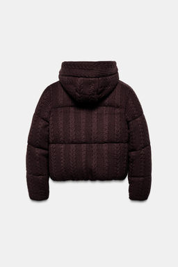 CABLE KNIT HOODED ANORAK - Zara фото 8