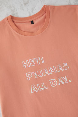 TRENDYOL MAN Gri Regular Fit Bask?l? Orme Sortlu Pijama Tak?m? TMNSS23PT00000 - Trendyolmilla фото 4
