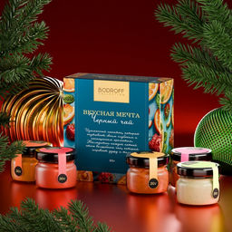 Подарочный набор новогодний «Сладкого Нового Года», мед кремовый, чай