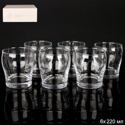 Стакан 6 штук 220 мл низкий гладкий пузатый /VR-156 /уп 12/ - Галеонтрейд фото 2