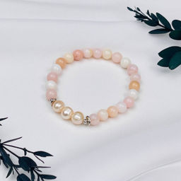 Браслет из Опала и Жемчуга 17 см